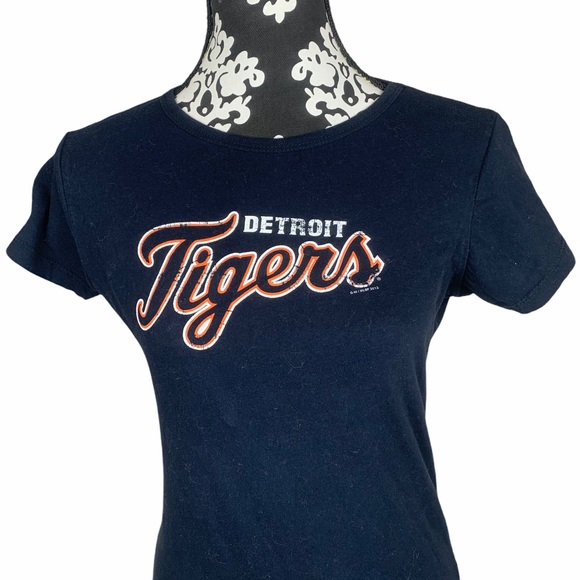 Detroit Tigers Tee Short Sleeve Fitted Navy Blue - Picture 2 of 8